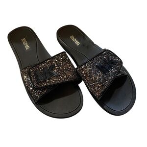 Womens Michael Kors sparkle slides